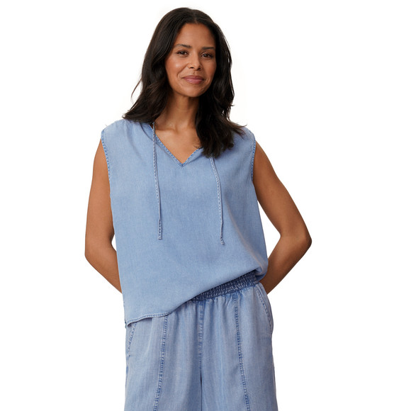 Damen Bluse in Denim-Optik