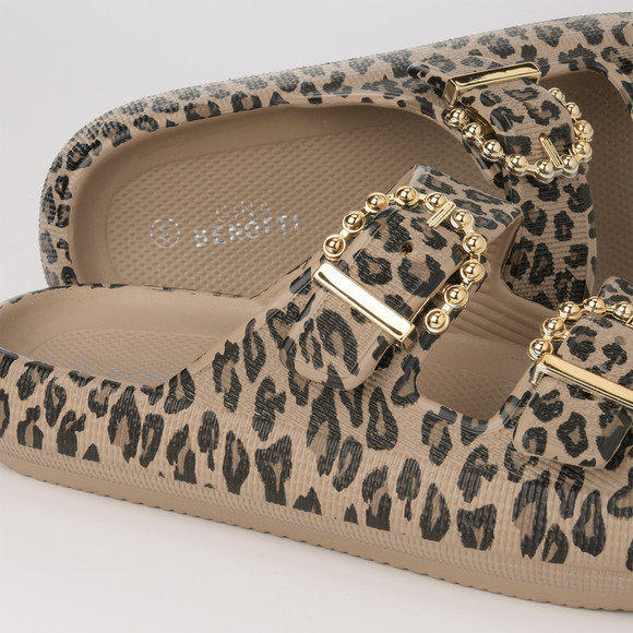 Damen Badesandalen mit Leo-Muster