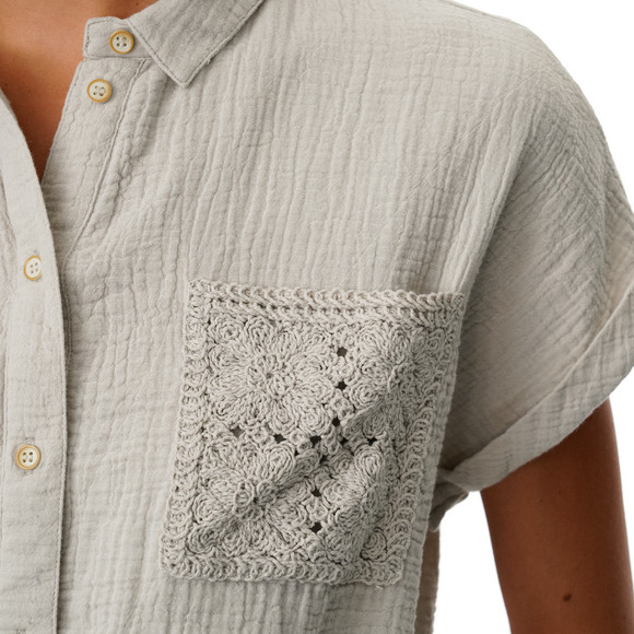 Damen Musselin-Bluse mit Knotendetail