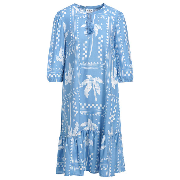 Damen Kleid mit Allover-Muster blau