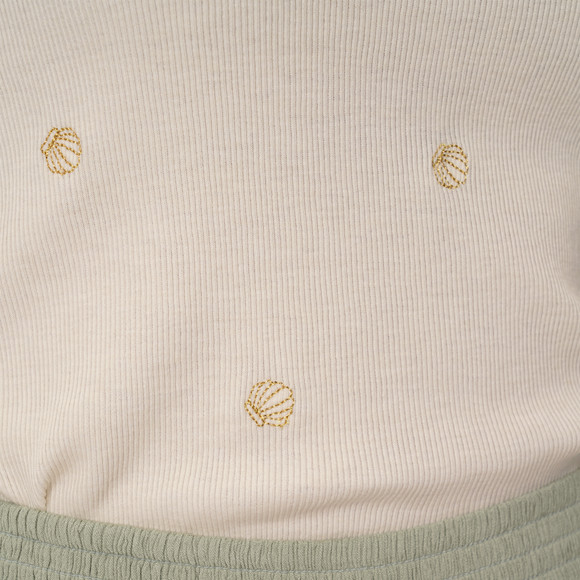 Damen Top mit Rippstruktur