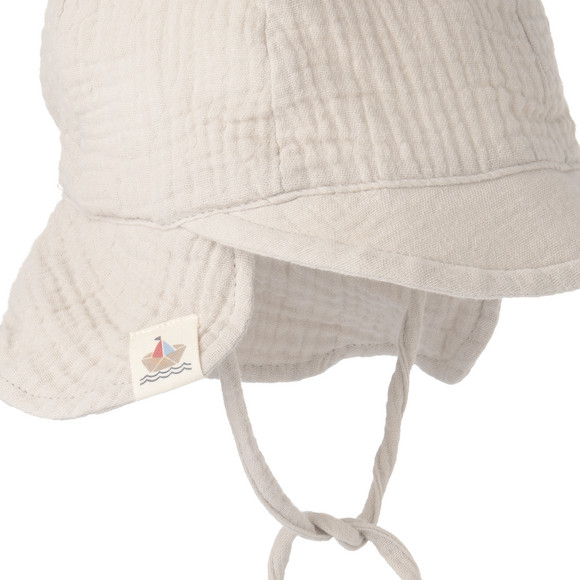 Baby Musselin-Mütze mit Nackenschutz