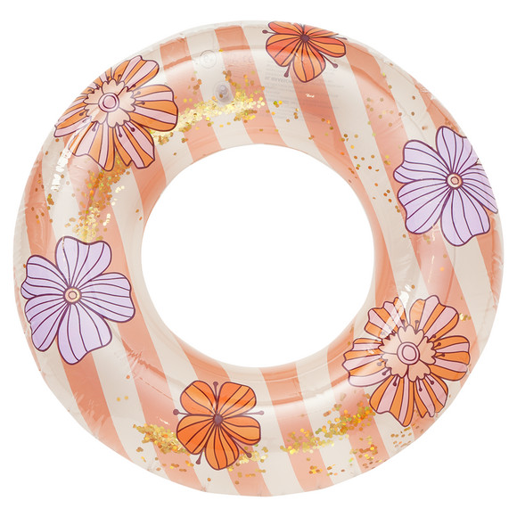 Großer Schwimmring mit Blumen-Allover lila
