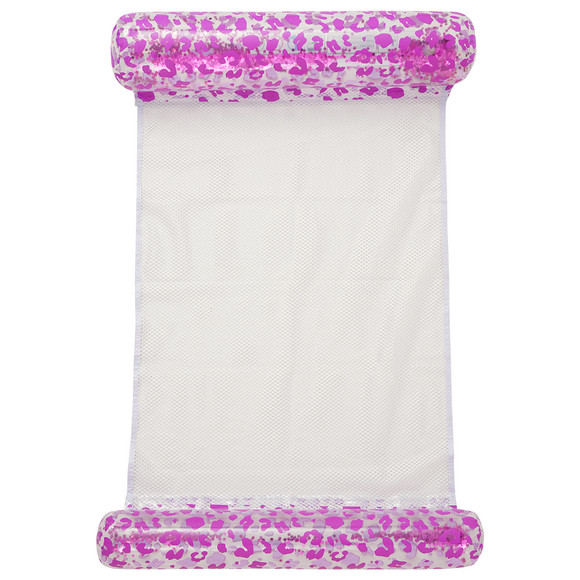 Wasserhängematte mit Leo-Muster pink