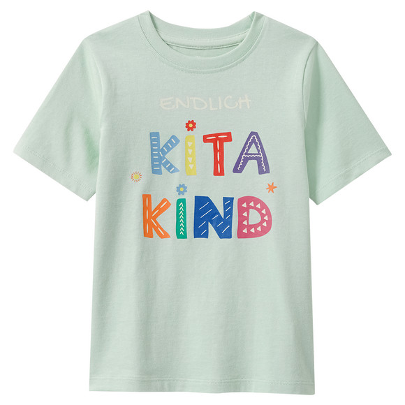 Jungen T-Shirt zum Kitastart mintgrün