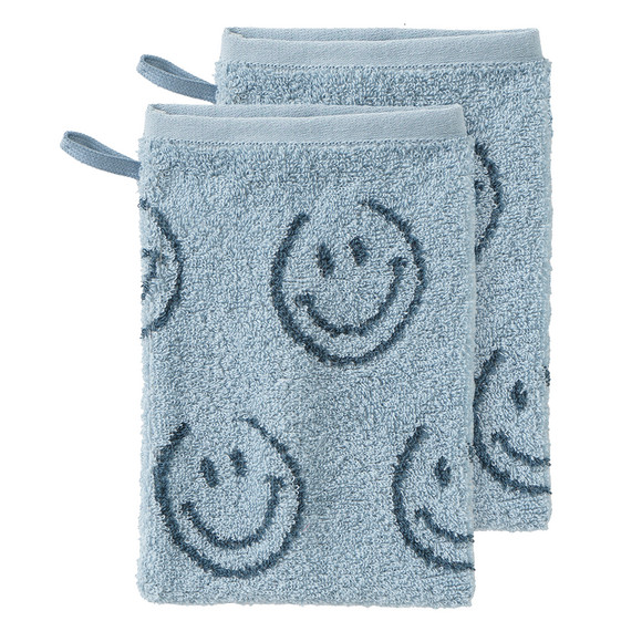 2 Waschhandschuhe mit Allover-Muster