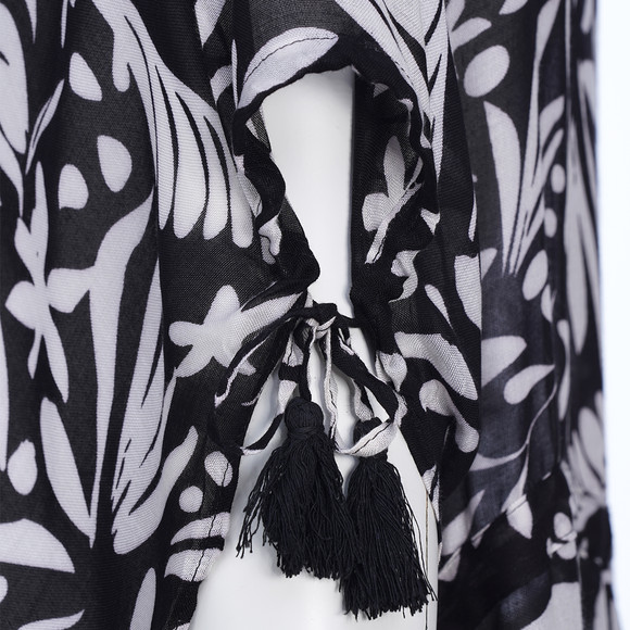 Damen Poncho mit Allover-Muster