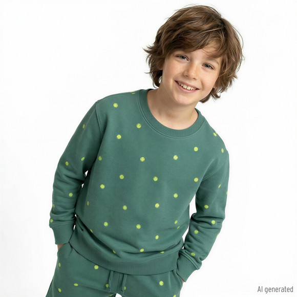 Jungen Sweatshirt mit Tennis-Stickerei