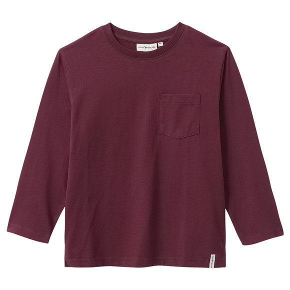Jungen Langarmshirt in Unifarben