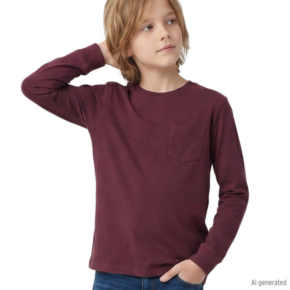 Jungen Langarmshirt in Unifarben