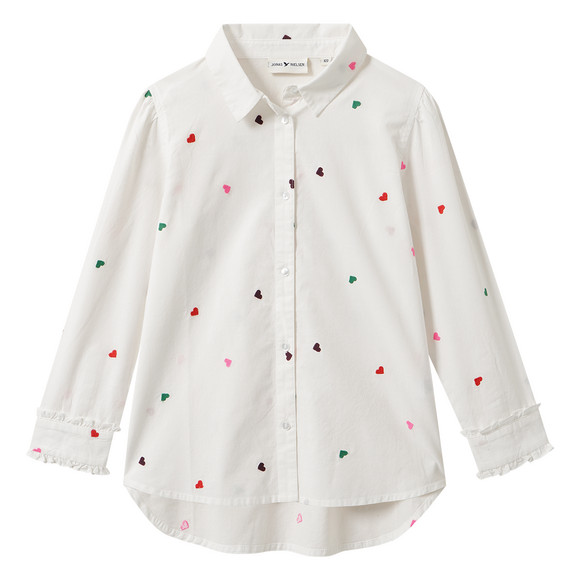 Mädchen Bluse mit Herz-Allover