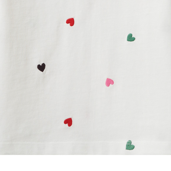 Mädchen T-Shirt mit Herz-Stickereien