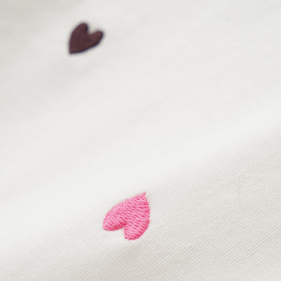 Mädchen T-Shirt mit Herz-Stickereien