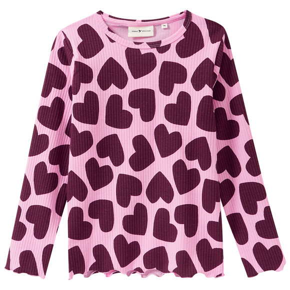 Mädchen Langarmshirt mit Herz-Allover