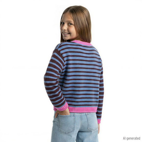 Mädchen Pullover mit Streifen