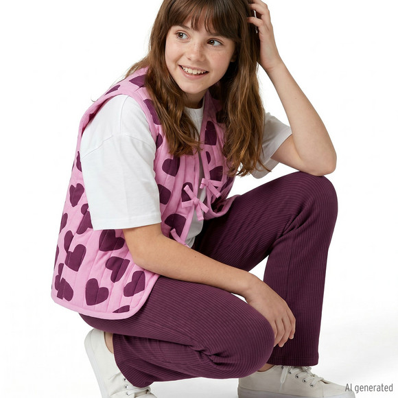 Mädchen Leggings mit Rippstruktur