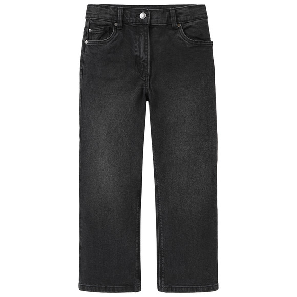 Mädchen Wide-Leg-Jeans mit verstellbarem Bund
