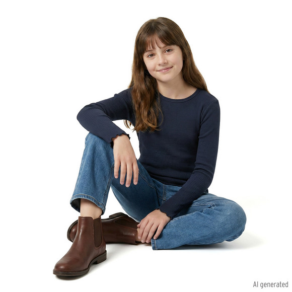 Mädchen Barrel-Jeans mit verstellbarem Bund