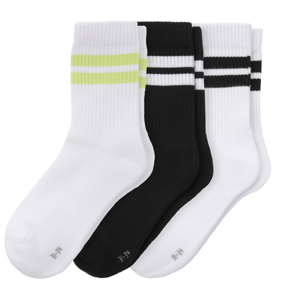 3 Paar Kinder Sport-Socken mit Bio-Baumwolle schwarz / weiss