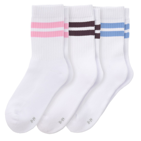 3 Paar Kinder Sport-Socken mit Bio-Baumwolle weiss