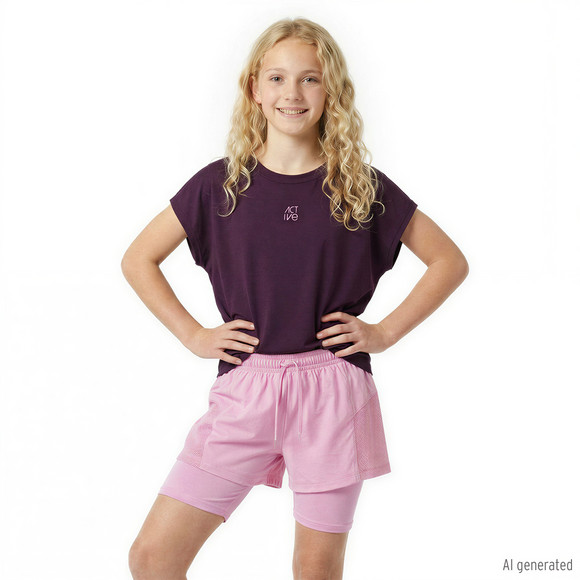 Mädchen Sport-T-Shirt unifarben