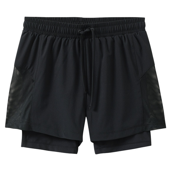 Sportshort voor meisjes in 2-in-1-stijl zwart