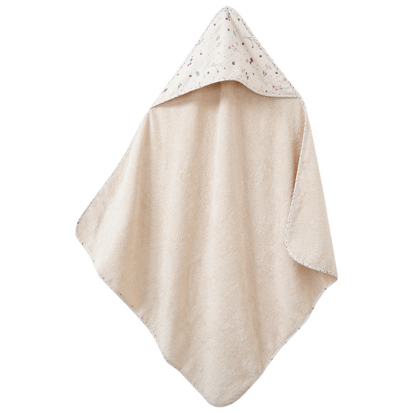 Kapuzentuch mit Musselin-Detail hellbeige