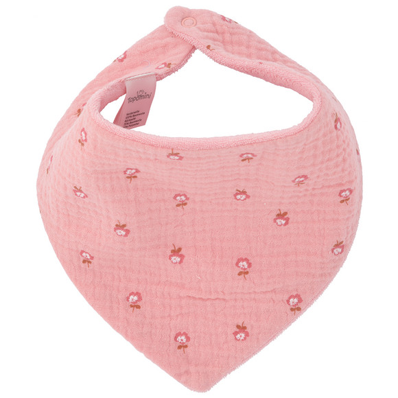 Baby Musselin-Bandana mit Frottee-Innenseite altrosa