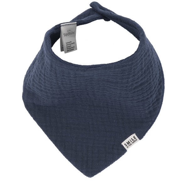 Baby Musselin-Bandana mit Frottee-Innenseite dunkelblau