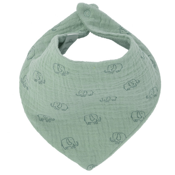 Baby Musselin-Bandana mit Frottee-Innenseite oliv