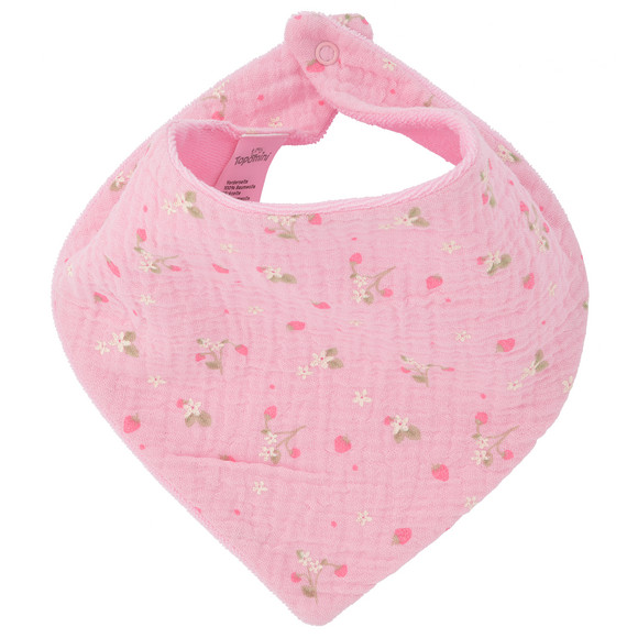 Baby Musselin-Bandana mit Frottee-Innenseite rosa