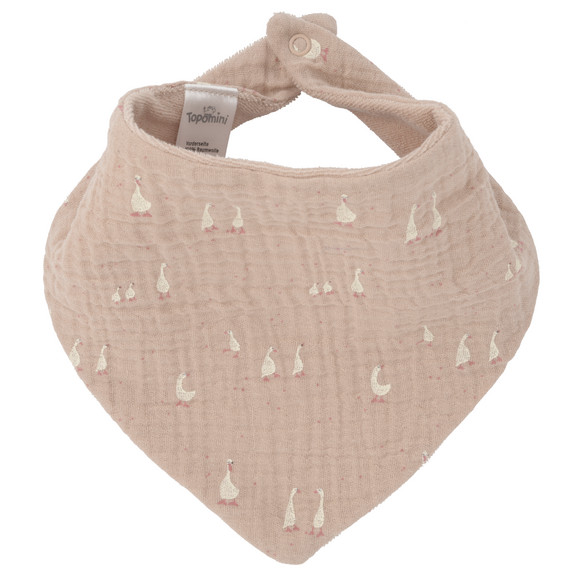 Baby Musselin-Bandana mit Frottee-Innenseite hellbraun
