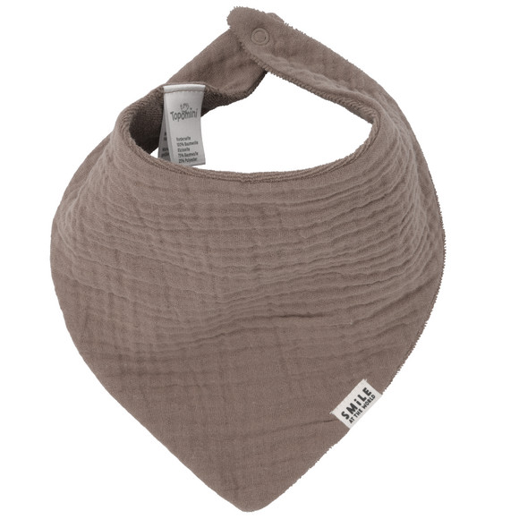 Baby Musselin-Bandana mit Frottee-Innenseite dunkelbraun