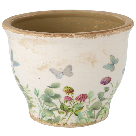 Blumentopf mit Rosmarin-Motiv