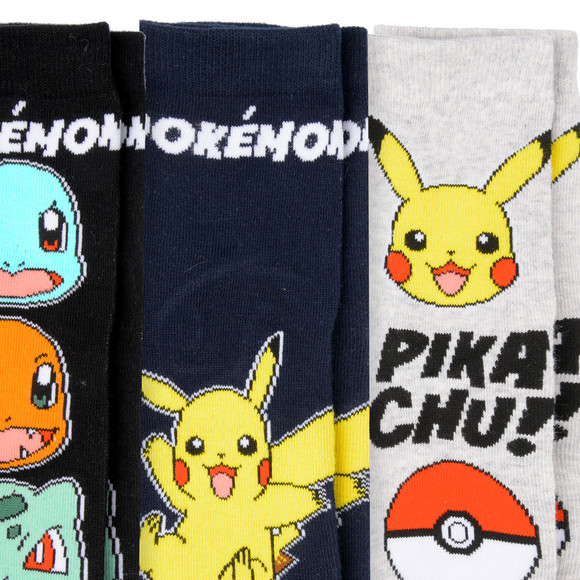 3 Paar Pokémon Socken im Set
