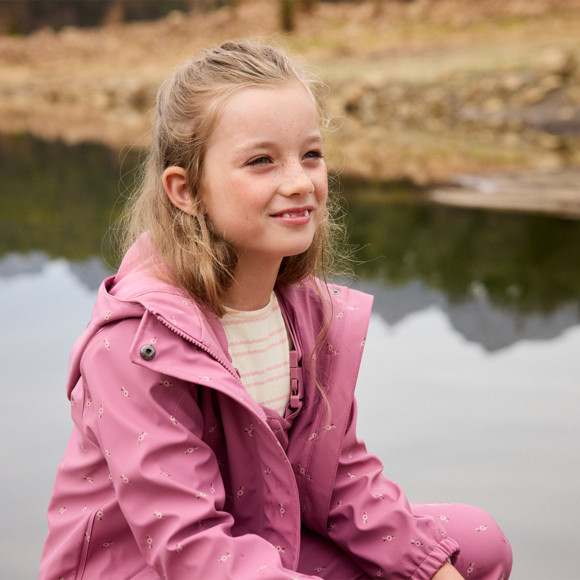 Mädchen Regenjacke mit Blümchen