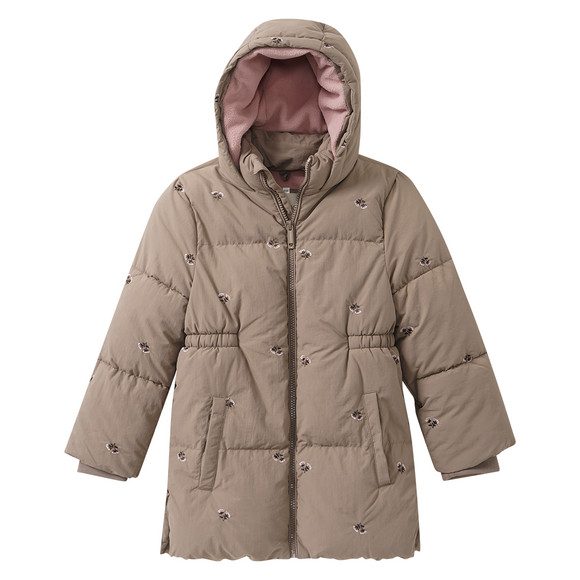 Mädchen Winterjacke mit Allover-Stickerei