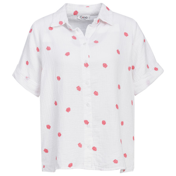 Damen Musselin-Bluse mit Stickerei