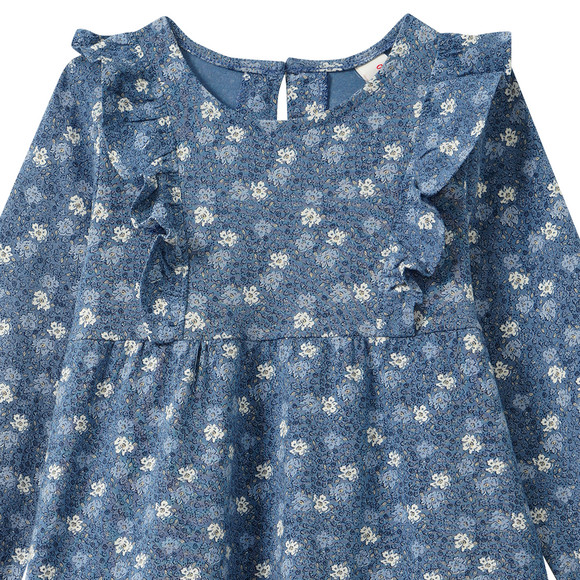 Mädchen Kleid mit Millefleur-Muster