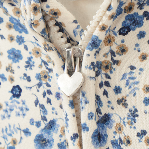 Mädchen Sweatjacke mit Blumen-Print