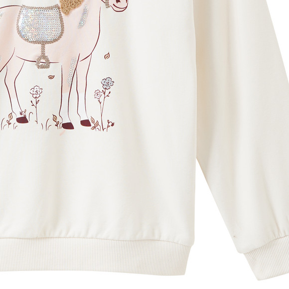 Mädchen Sweatshirt mit Pferde-Motiv