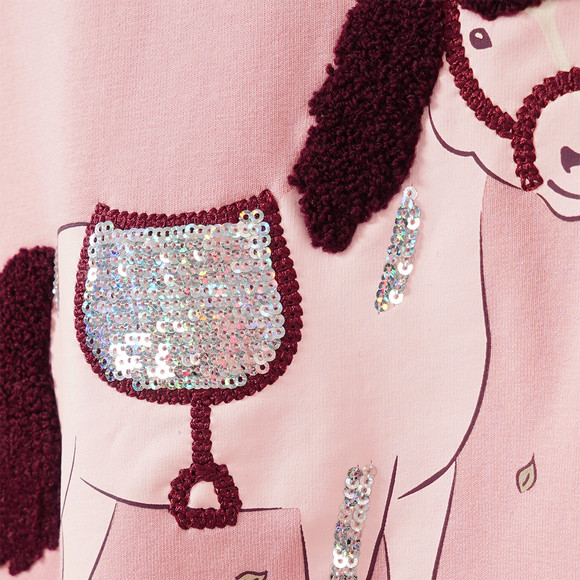 Mädchen Sweatshirt mit Pferde-Motiv