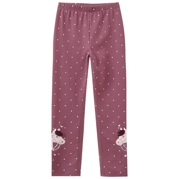 Mädchen Leggings mit Applikation dunkelrosa