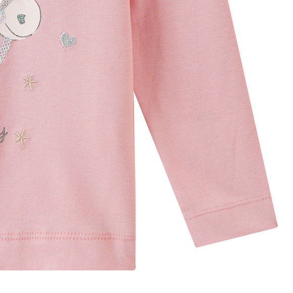 Mädchen Langarmshirt mit Pferde-Applikation