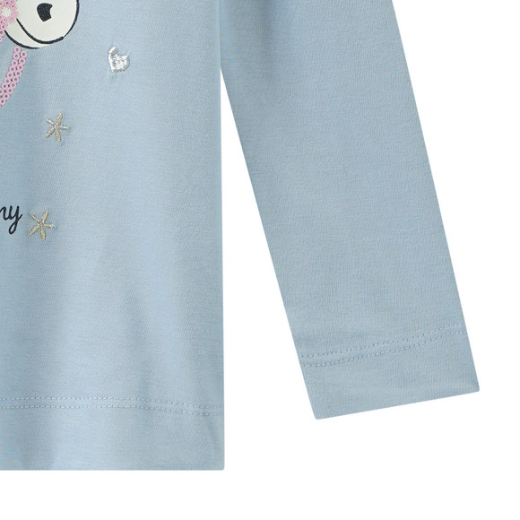 Mädchen Langarmshirt mit Pferde-Applikation