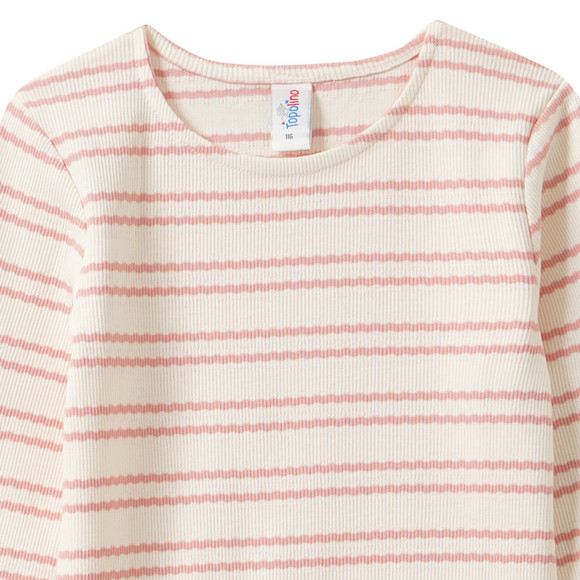 Mädchen Langarmshirt mit Rippstruktur