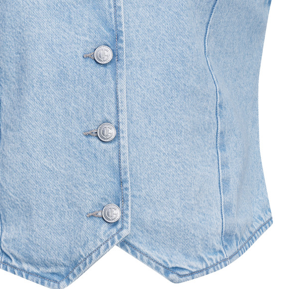 Damen Jeansweste mit Knopfleiste