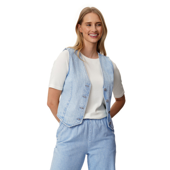 Damen Jeansweste mit Knopfleiste