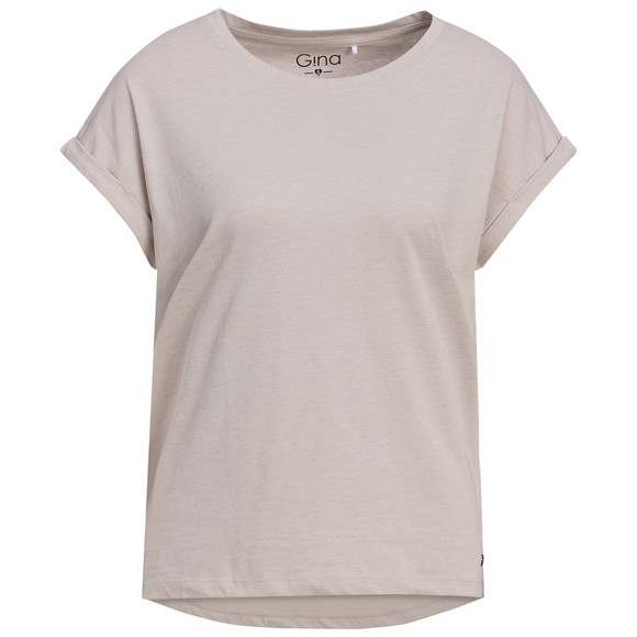Damen T-Shirt im Basic-Look beige