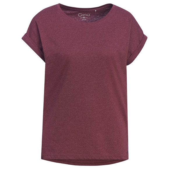 Damen T-Shirt im Basic-Look dunkelrot